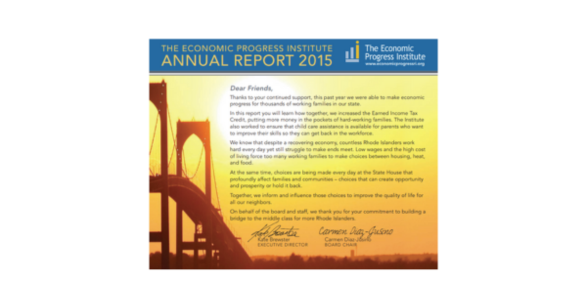 The Economic Progress Institute | EPI's 2015 Annual Report