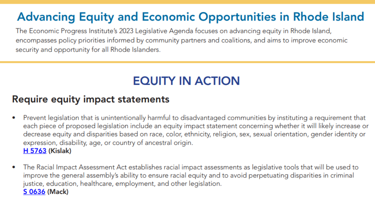 The Economic Progress Institute | EPI's 2023 Legislative Agenda