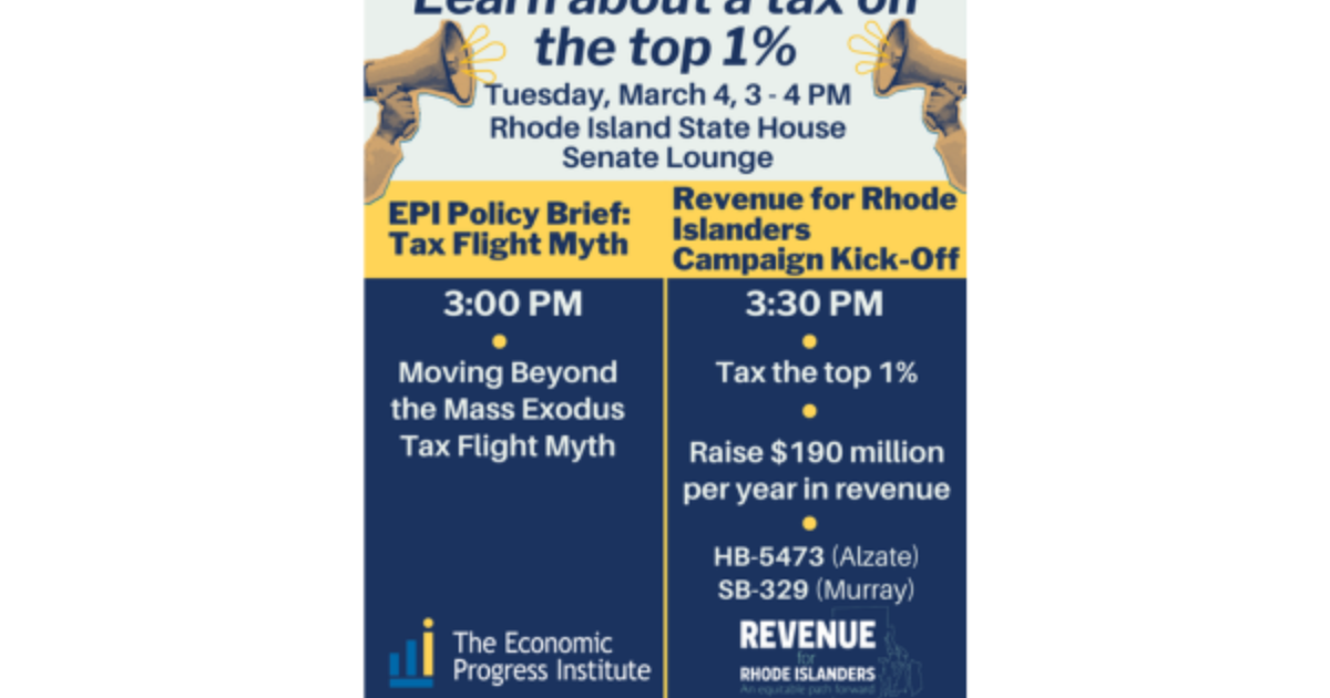 The Economic Progress Institute | EPI Policy Briefing & Revenue for…