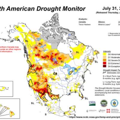 North American Drought Monitor July 2025