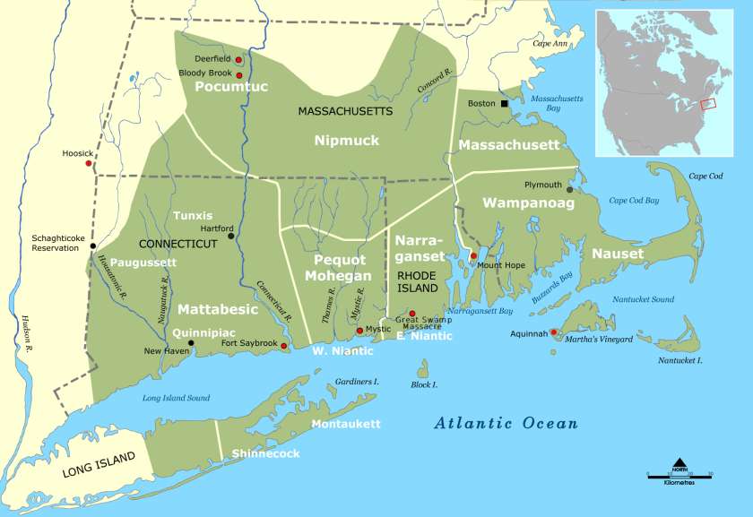 Southern New England tribes around year 1600
