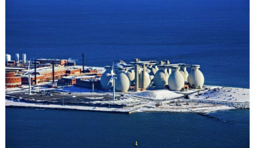 Deer Island wastewater treatment plant in Boston Harbor