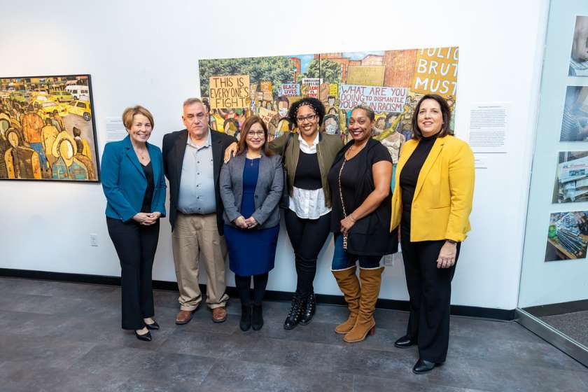Governor Maura Healey, Lt. Governor Kim Driscoll, Secretary of Education Patrick Tutwiler, Secretary of Labor and Workforce Development Lauren Jones and Secretary of Economic Development Yvonne Hao