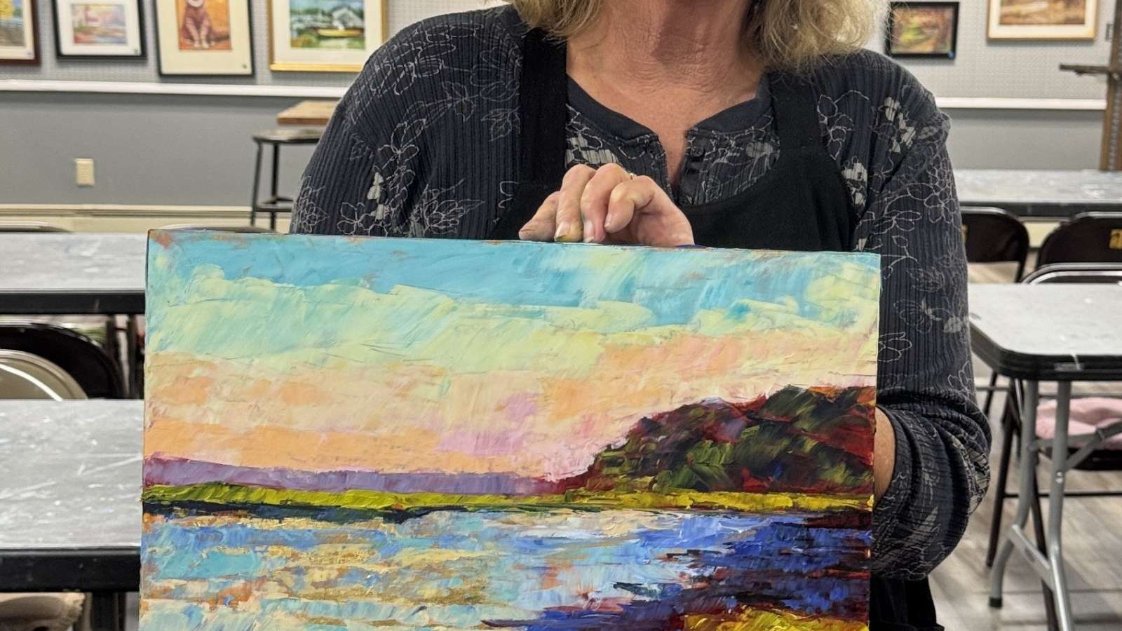 Artist Barbara Healy Cold Wax + Oil Painting Demo, Tuesdays at WAG