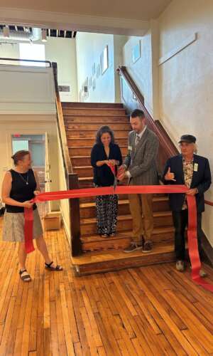 <p>Madison Country Arts Council Ribbon Cutting, photo courtesy of CFWNC</p>