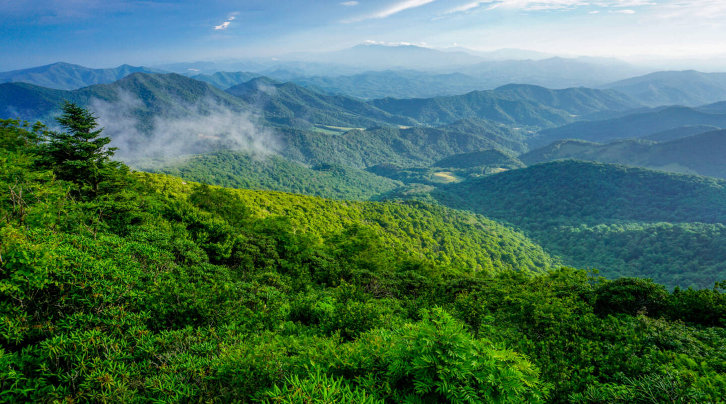 Beautiful clear Blue Ridge Mountain view